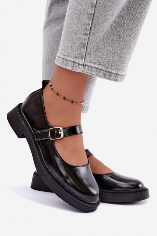 Zapatos negros con tacones anchos Lareine