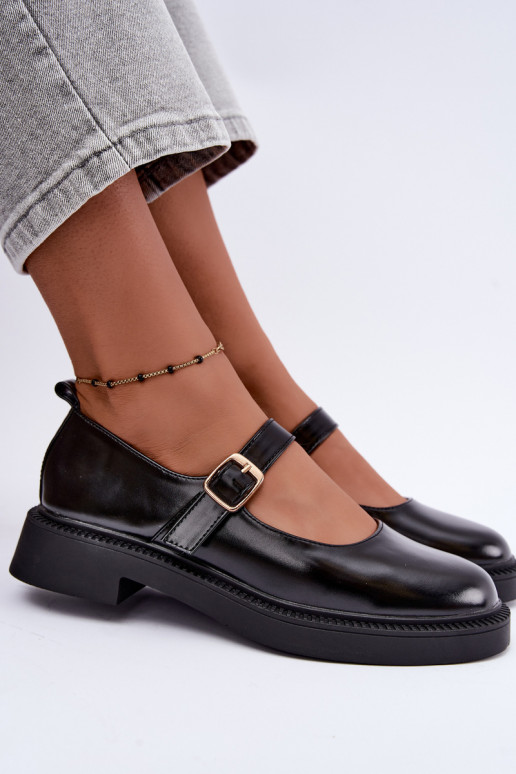 Zapatos negros con tacones anchos Lareine