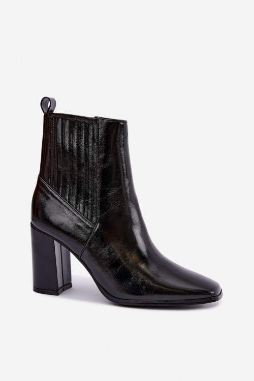 Botines negros con efecto charol Kallista