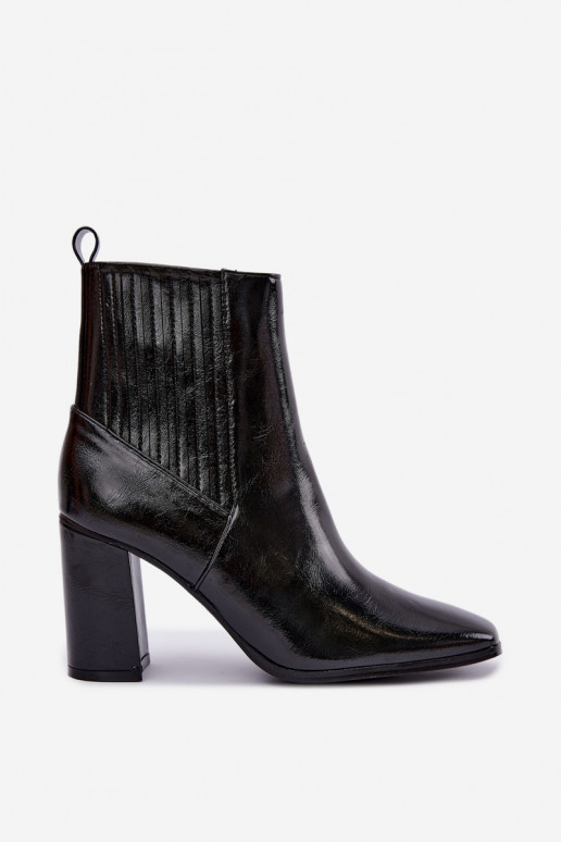 Botines negros con efecto charol Kallista