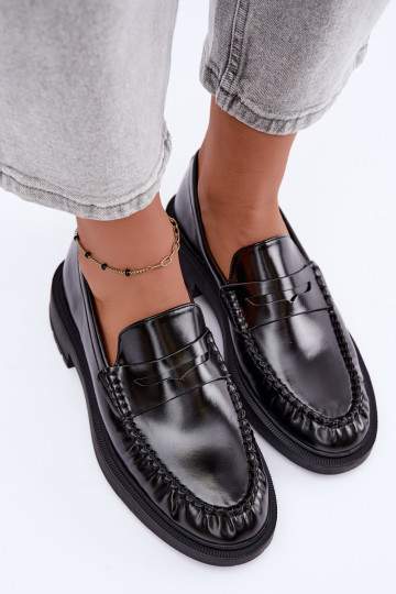 Mocasines negros con volantes Rhosyn