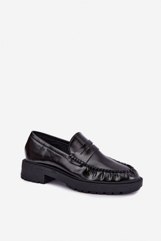 Mocasines negros con volantes Rhosyn