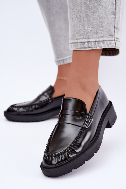 Mocasines negros con volantes Rhosyn