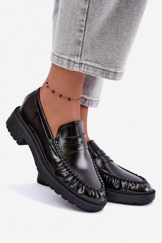 Mocasines negros con volantes Rhosyn