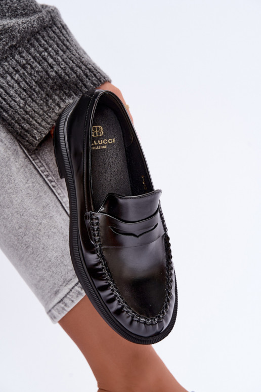 Mocasines negros con volantes Rhosyn