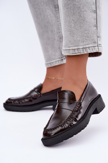 Mocasines de chocolate con volantes Rhosyn
