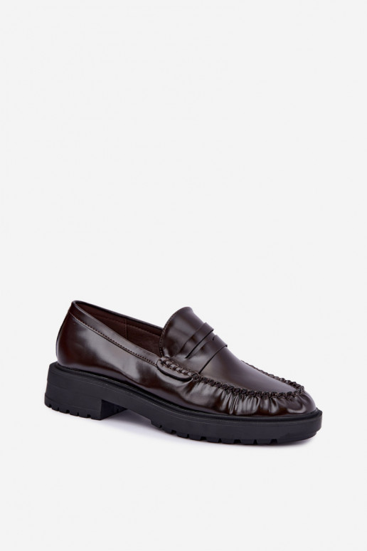 Mocasines de chocolate con volantes Rhosyn