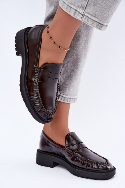 Mocasines de chocolate con volantes Rhosyn