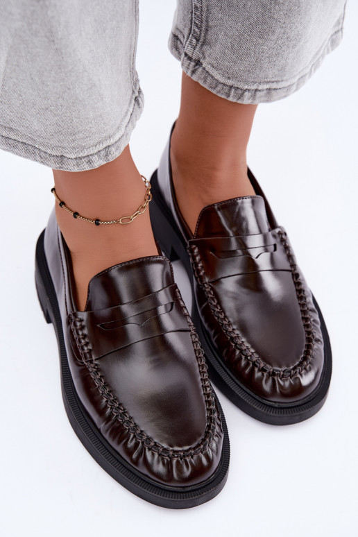 Mocasines de chocolate con volantes Rhosyn