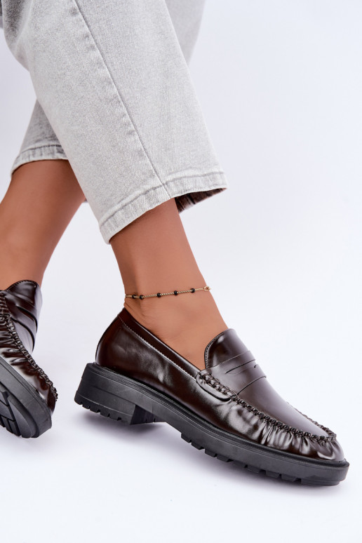 Mocasines de chocolate con volantes Rhosyn