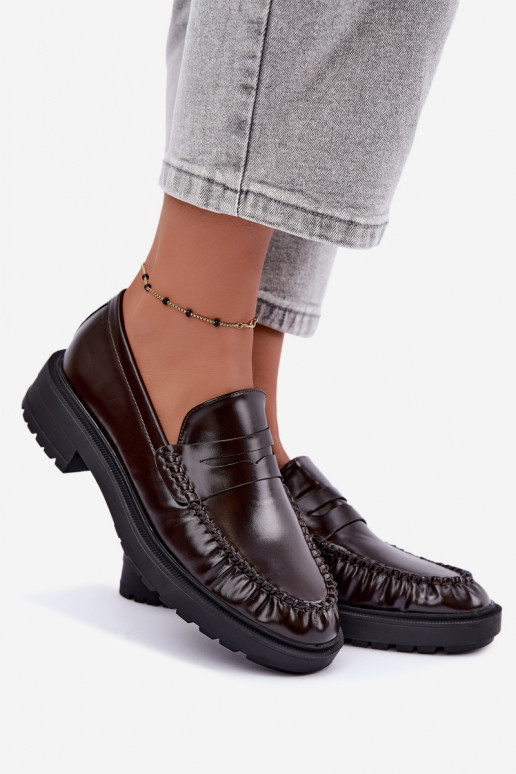 Mocasines de chocolate con volantes Rhosyn
