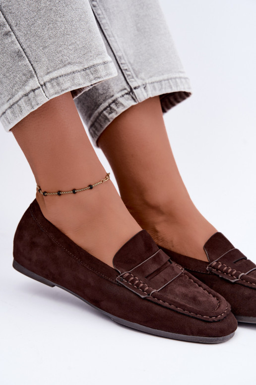 Sylvana mocasines planos para mujer en color chocolate