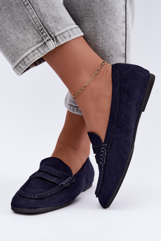 Sylvana mocasines planos para mujer en color azul oscuro