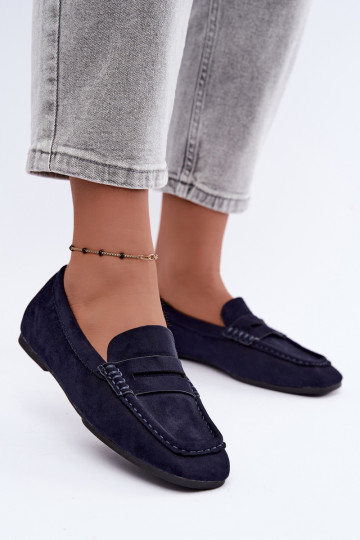 Sylvana mocasines planos para mujer en color azul oscuro 2