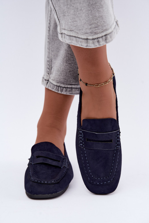 Sylvana mocasines planos para mujer en color azul oscuro