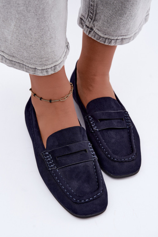 Sylvana mocasines planos para mujer en color azul oscuro