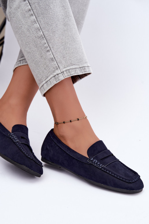Sylvana mocasines planos para mujer en color azul oscuro