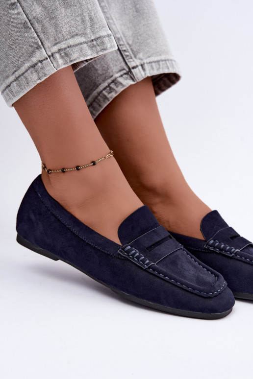 Sylvana mocasines planos para mujer en color azul oscuro