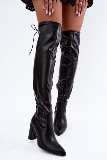Jessamine botas largas por encima de la rodilla en color negro 2