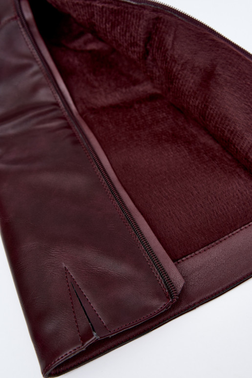 Philomene botas largas calentitas con tacón bajo en color burdeos