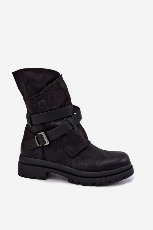 Dianelle botines para mujer con correas y hebillas en color negro