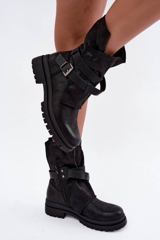 Dianelle botines para mujer con correas y hebillas en color negro