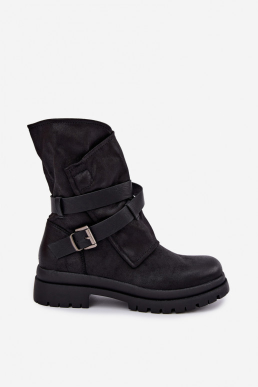Dianelle botines para mujer con correas y hebillas en color negro