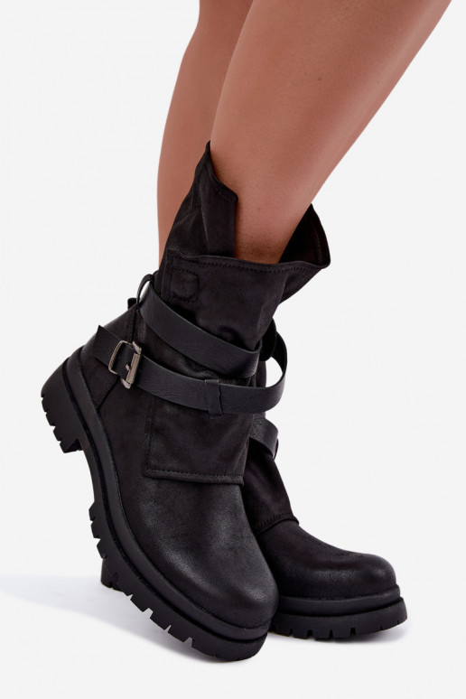 Dianelle botines para mujer con correas y hebillas en color negro
