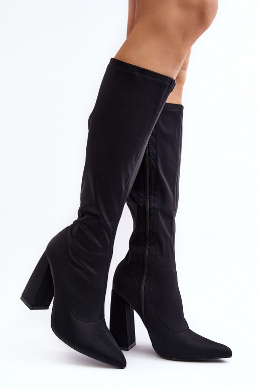 Botas negras de mujer sobre la rodilla con tacones Fatuma