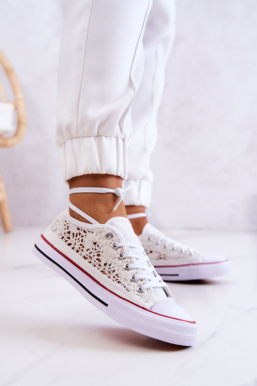 Zapatos blancos para mujer con motivos de encaje Venture