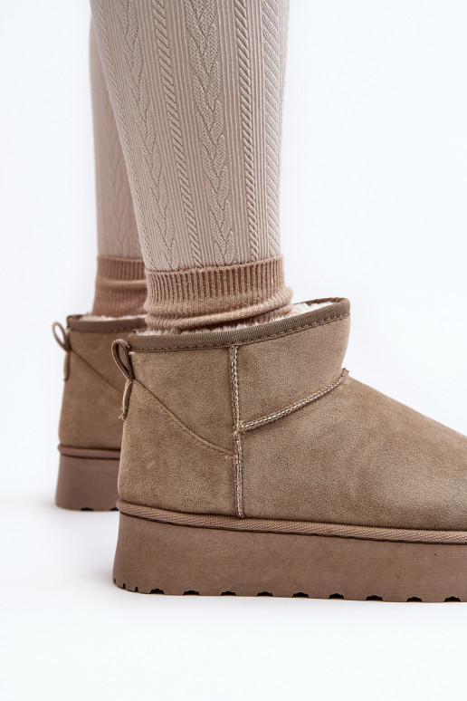 Botas de nieve verdes para mujer en plataforma con aislamiento y piel dentro Xamella