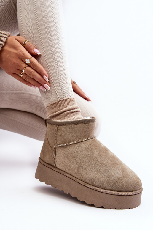 Botas de nieve verdes para mujer en plataforma con aislamiento y piel dentro Xamella