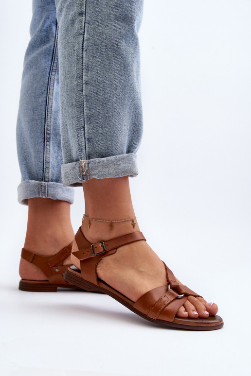 Sandalias marrones para mujer Zazoo 40182