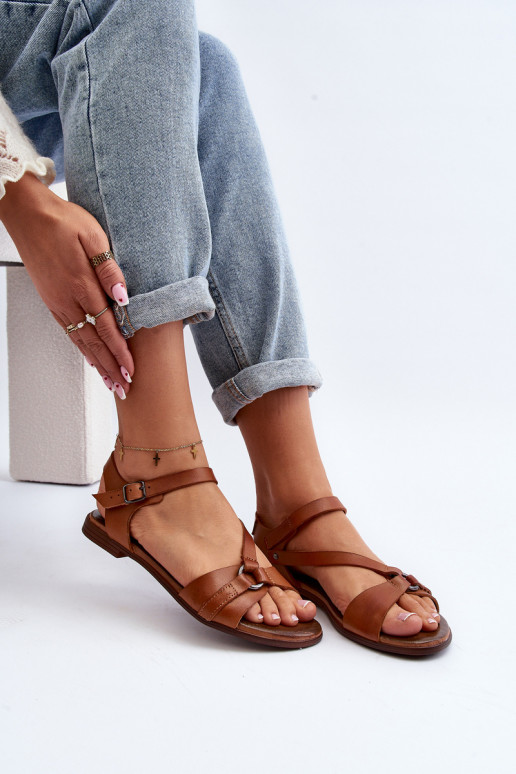 Sandalias marrones para mujer Zazoo 40182
