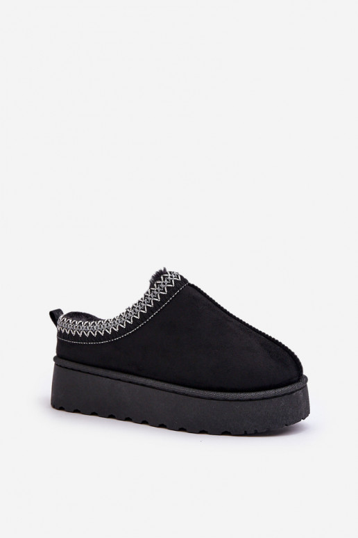 Botas de nieve negras para mujer en plataforma con aislamiento y piel dentro Remenia