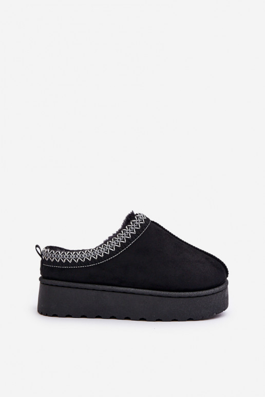 Botas de nieve negras para mujer en plataforma con aislamiento y piel dentro Remenia
