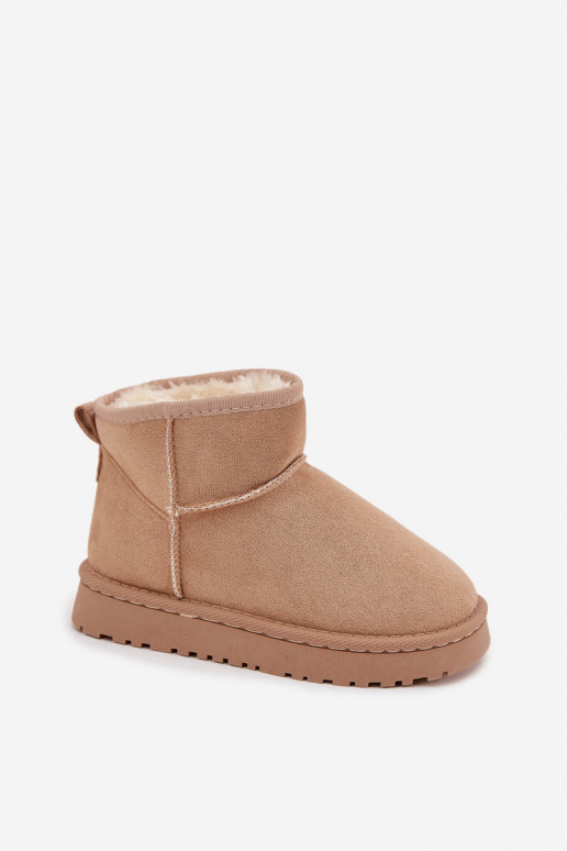 Botas de nieve color arena para niños con aislamiento y piel dentro Mireya