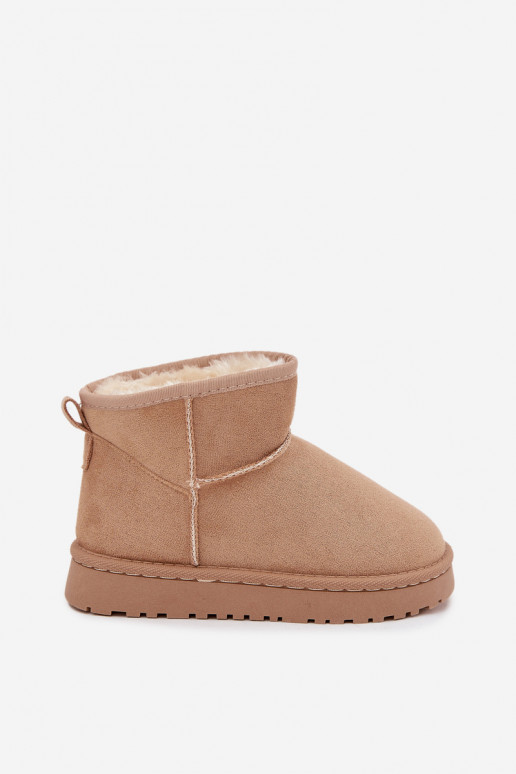 Botas de nieve color arena para niños con aislamiento y piel dentro Mireya