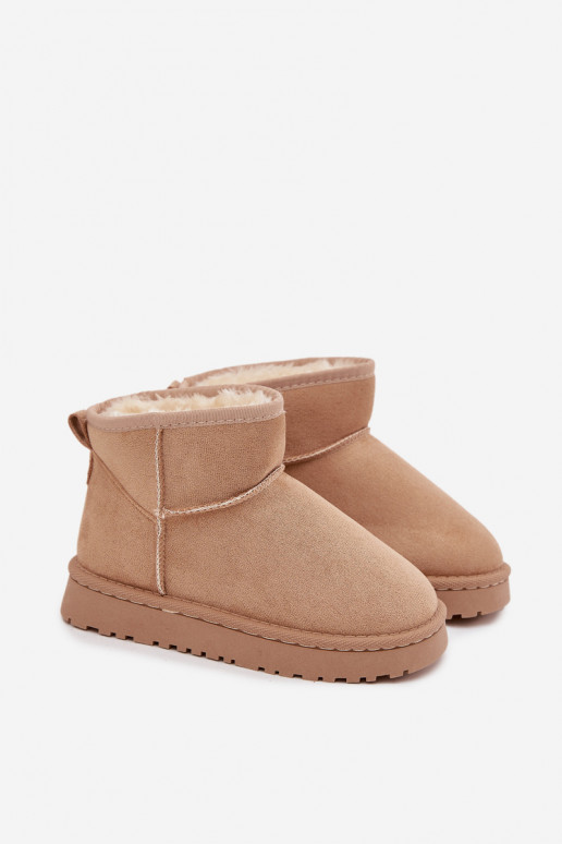 Botas de nieve color arena para niños con aislamiento y piel dentro Mireya