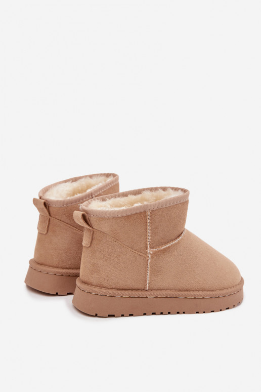 Botas de nieve color arena para niños con aislamiento y piel dentro Mireya