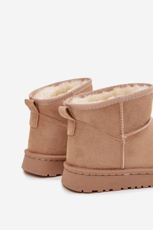 Botas de nieve color arena para niños con aislamiento y piel dentro Mireya