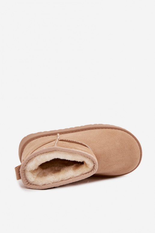 Botas de nieve color arena para niños con aislamiento y piel dentro Mireya