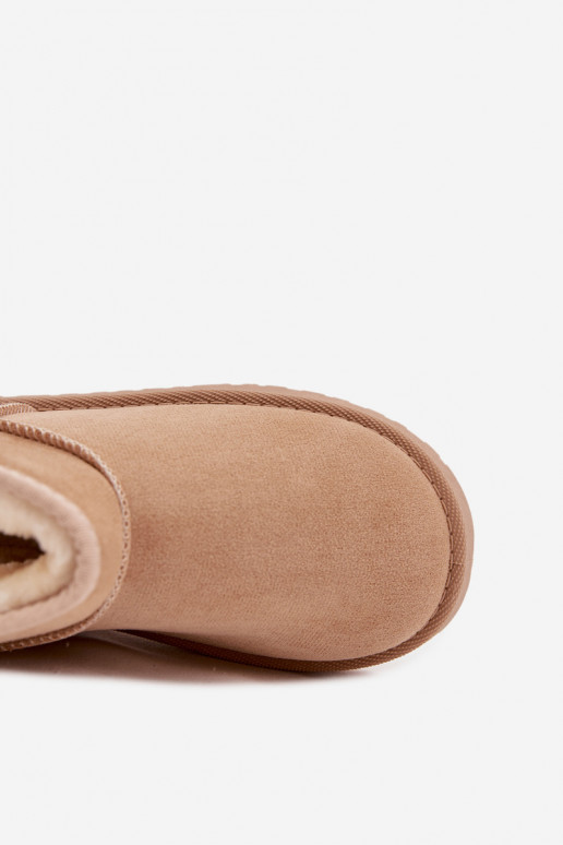 Botas de nieve color arena para niños con aislamiento y piel dentro Mireya