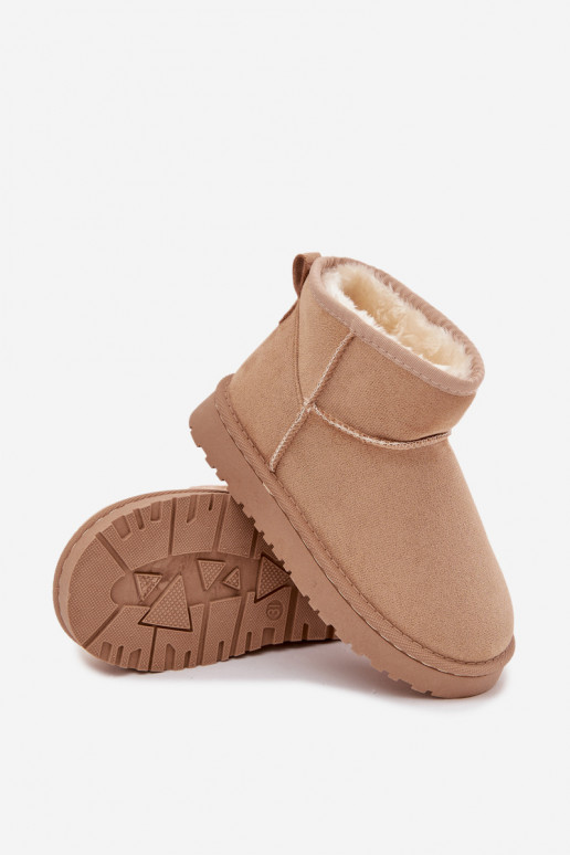 Botas de nieve color arena para niños con aislamiento y piel dentro Mireya