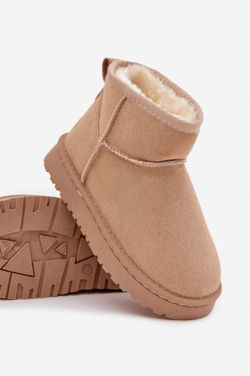 Botas de nieve color arena para niños con aislamiento y piel dentro Mireya
