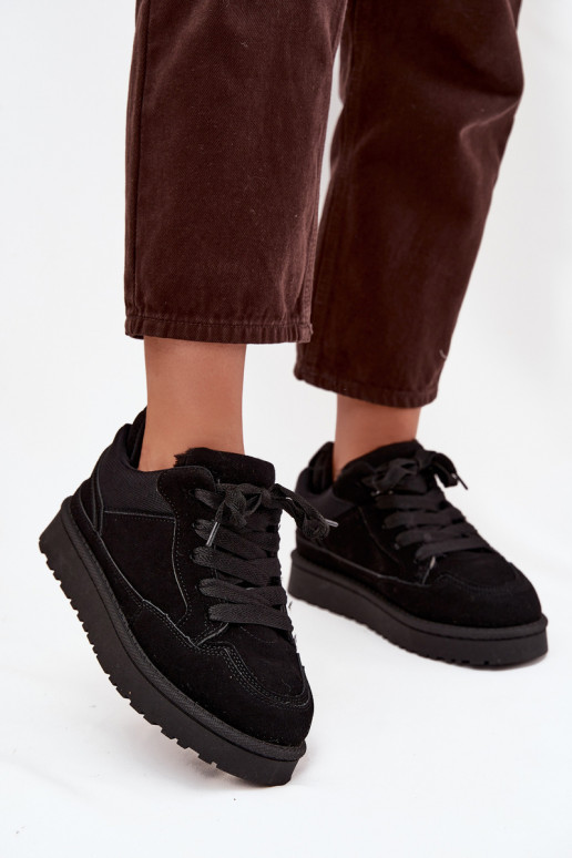 Zapatillas negras para mujer con aislamiento y piel dentro Cyrissa