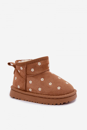 Botas de nieve para niños con motivos florales, de color marrón, Gracina