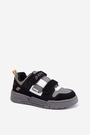 Zapatillas para niños Bartek 8700210 en negro y gris