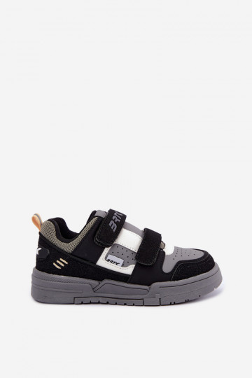 Zapatillas para niños Bartek 8700210 en negro y gris 2