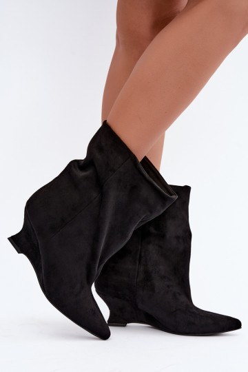 Botines de deslizamiento con plataforma en color negro Coralise